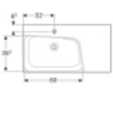 Plan-vasque Geberit Xeno² 90 cm avec espace de rangement à droite