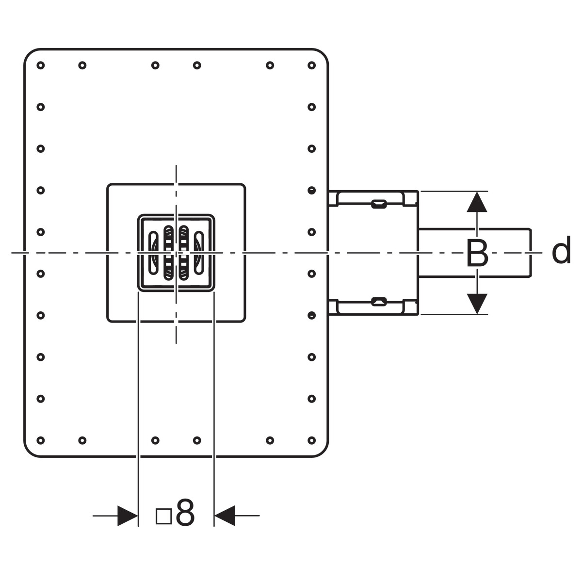 Siphon de sol : set d'installation + grille design - débit d'évacuation 24 L/min — vue 5