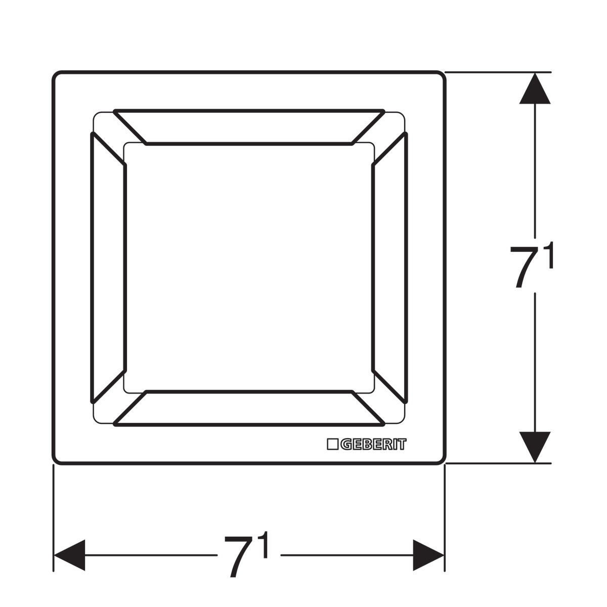 Grille de siphon Geberit modèle square — vue 4