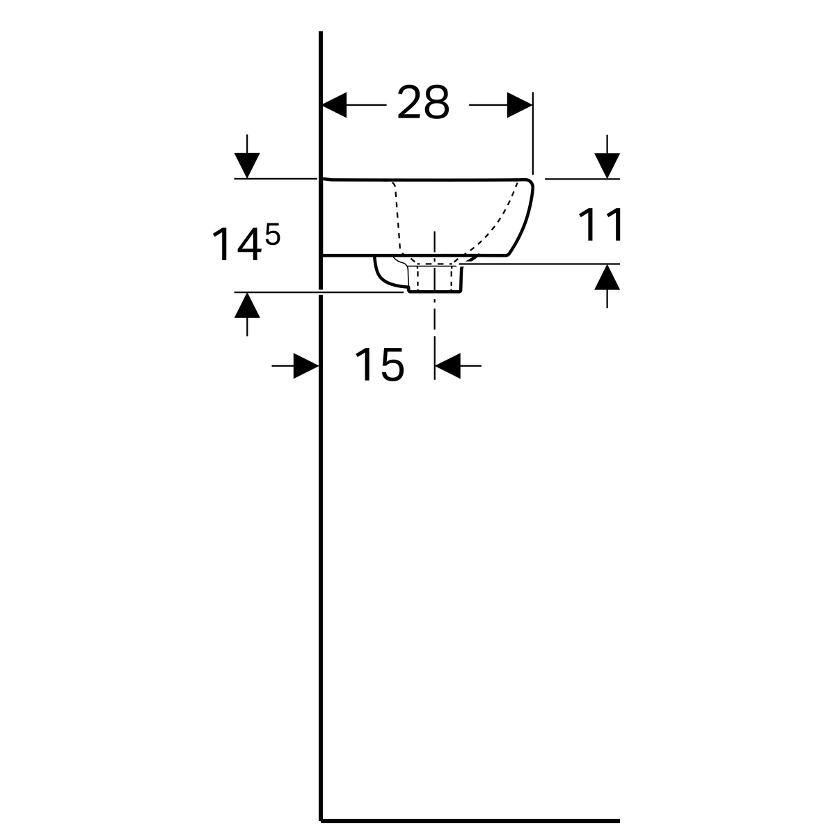 Lave-mains Geberit Selnova  Square 36 cm - vue 7