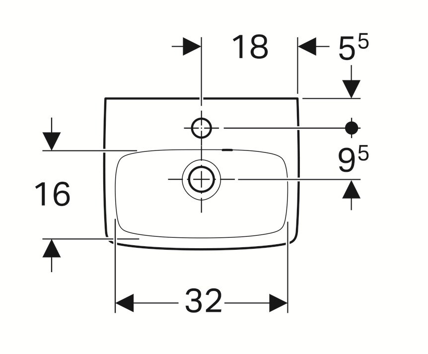 Lave-mains Geberit Selnova Square 36 cm — vue 5