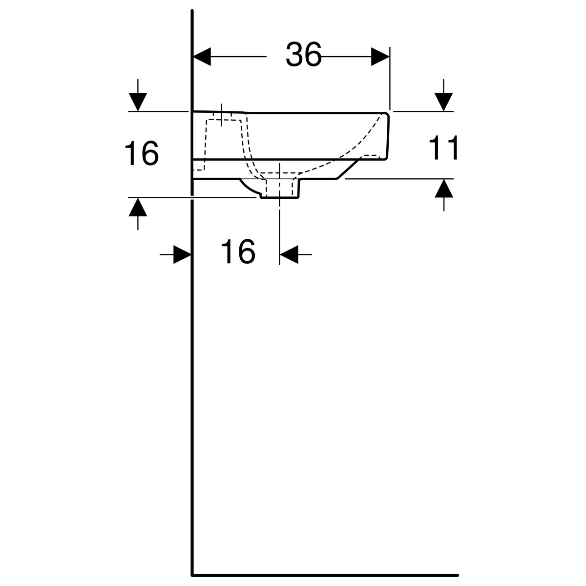 Lave-mains Geberit Smyle Square 45 cm - vue 8