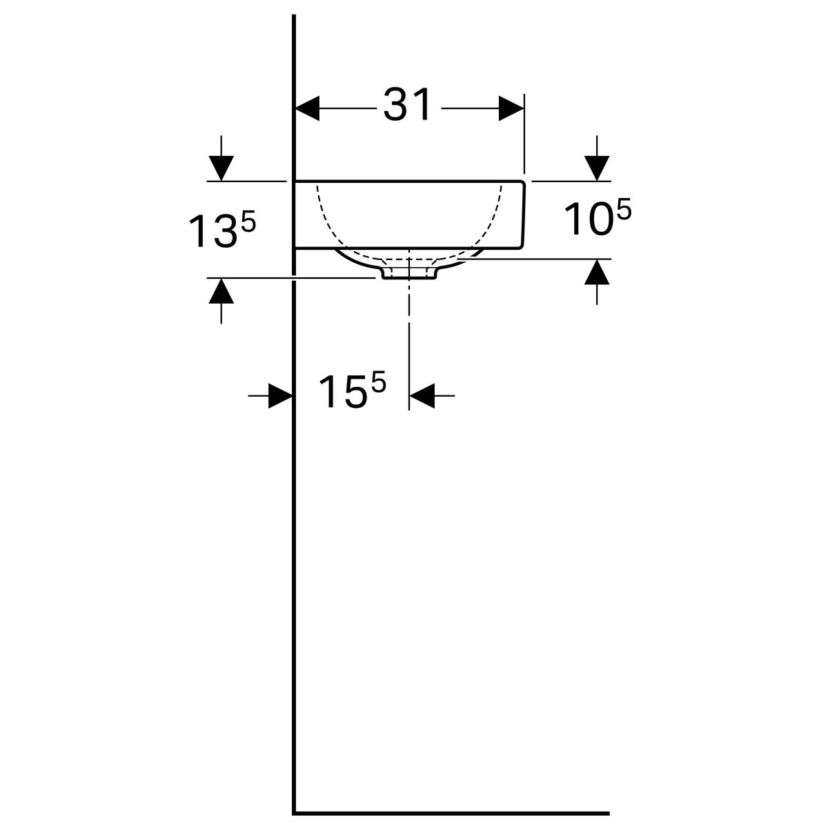 Lave-mains Geberit iCon 53 cm - vue 8