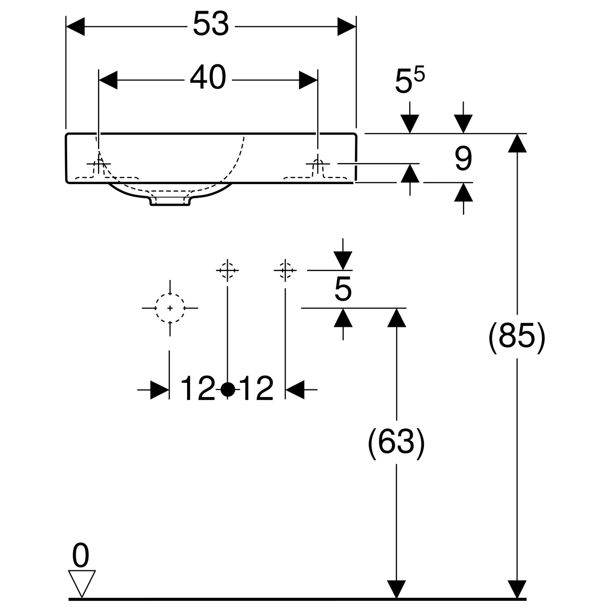 Lave-mains Geberit iCon 53 cm - vue 7