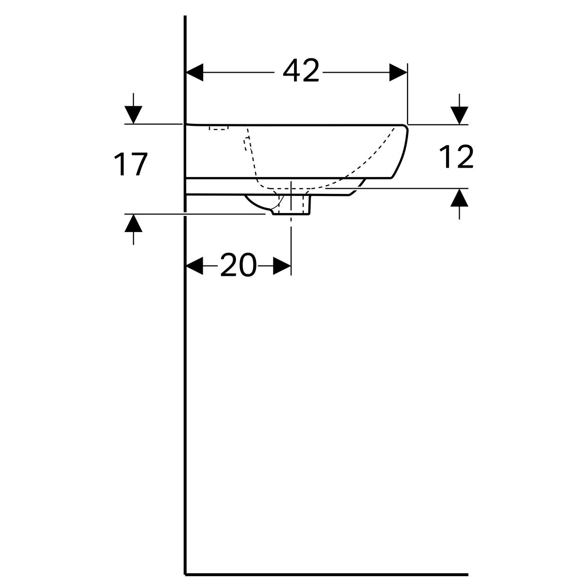 Lavabo Geberit Selnova / Smyle C Square 50 cm - vue 7