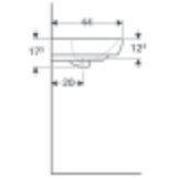 Geberit Selnova Smyle C Square lavabo 60cm céramique schéma des dimensions