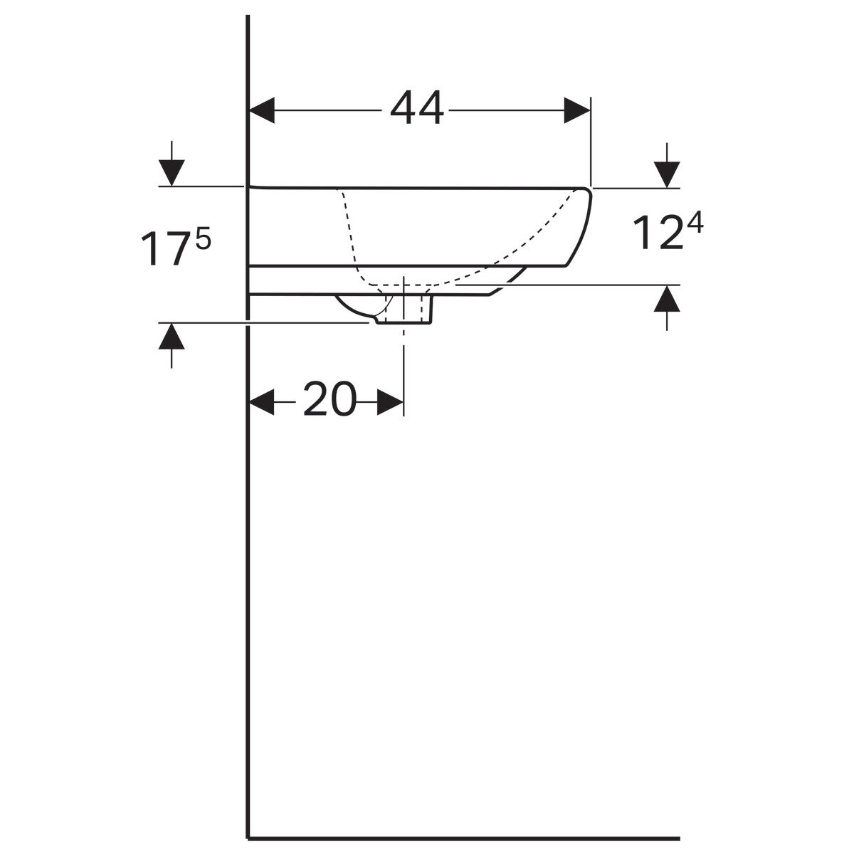 Lavabo Geberit Selnova / Smyle C Square 60 cm — vue 5
