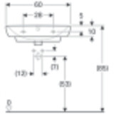 Lavabo en céramique Geberit Selnova Smyle C Square 60cm avec trou de robinet central et trop-plein visible.