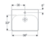 Lavabo en céramique Geberit Smyle Square 60 cm avec trou de robinet central et trop-plein visible.