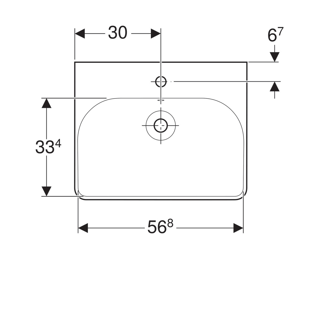 Lavabo Geberit Smyle Square 60 cm — vue 4