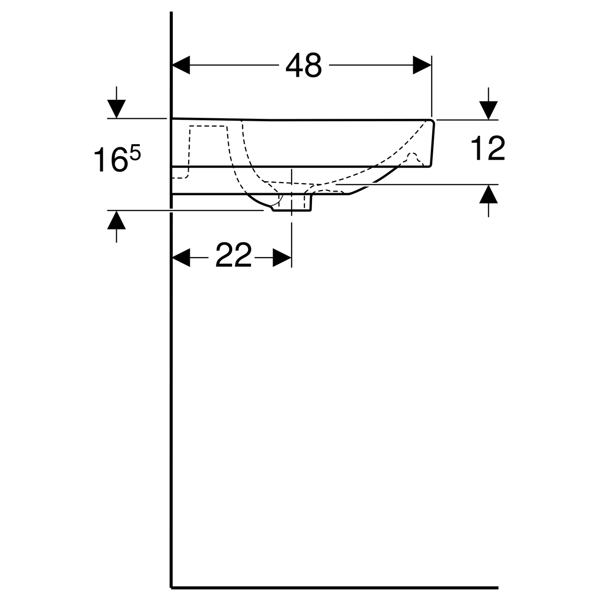Lavabo Geberit Smyle Square 60 cm - vue 6