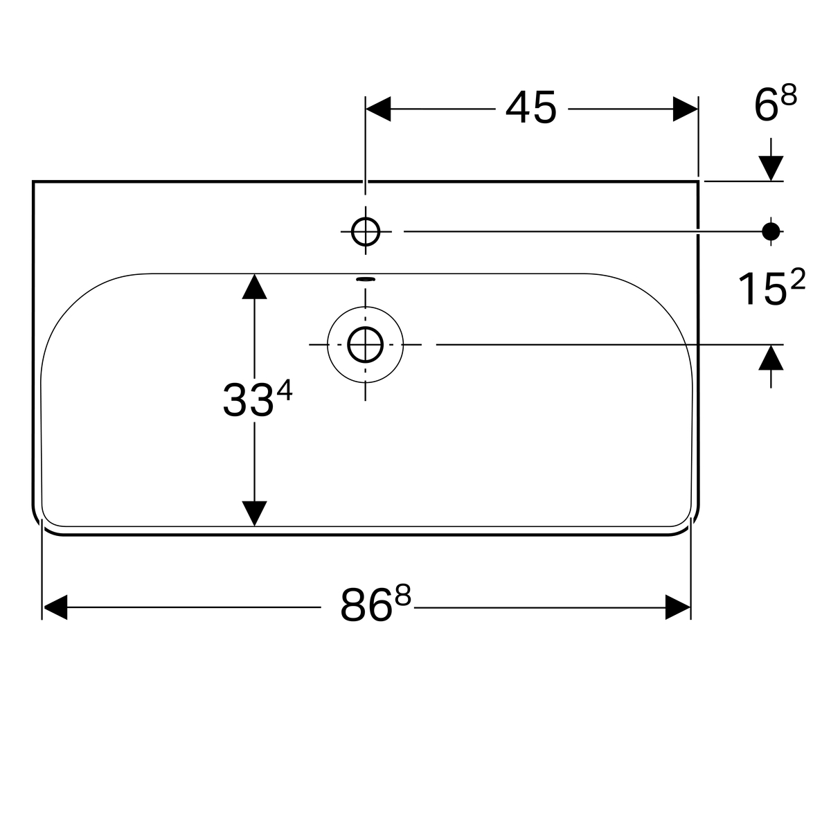 Plan-vasque Geberit / Keramag Smyle Square 90 cm - vue 3