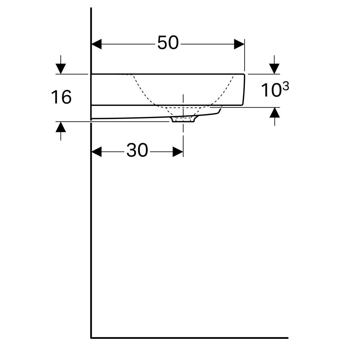 Plan-vasque Geberit Citterio 75 cm - vue 10