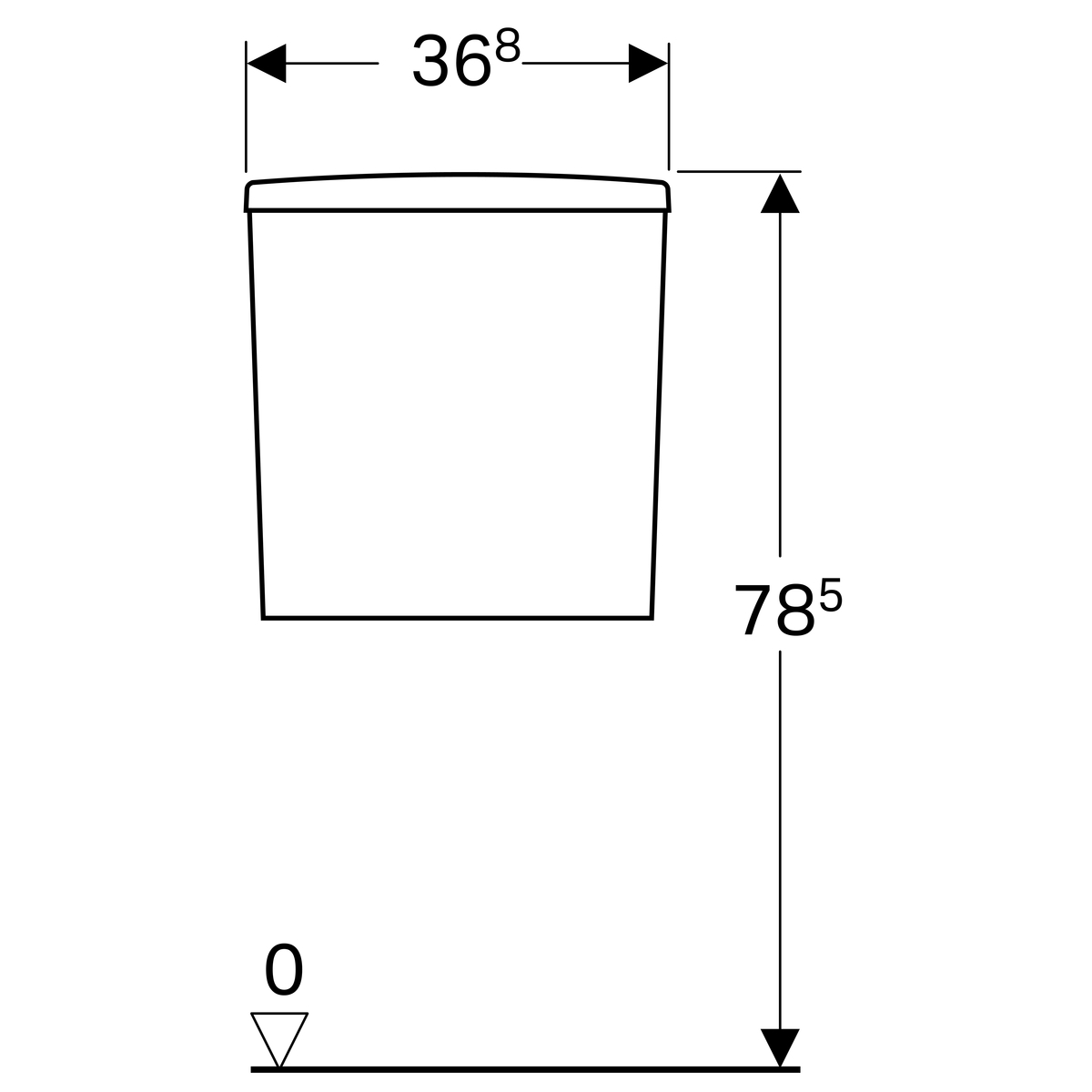 Réservoir apparent Geberit Selnova Square rinçage double touche alimentation latérale - vue 4