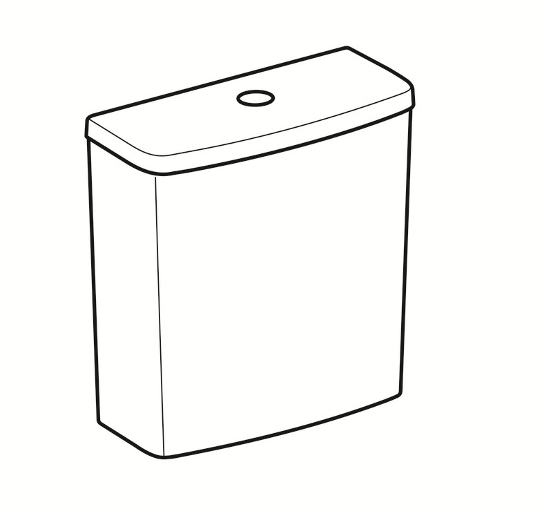 Réservoir apparent Geberit Selnova Square rinçage double touche alimentation latérale - vue 3