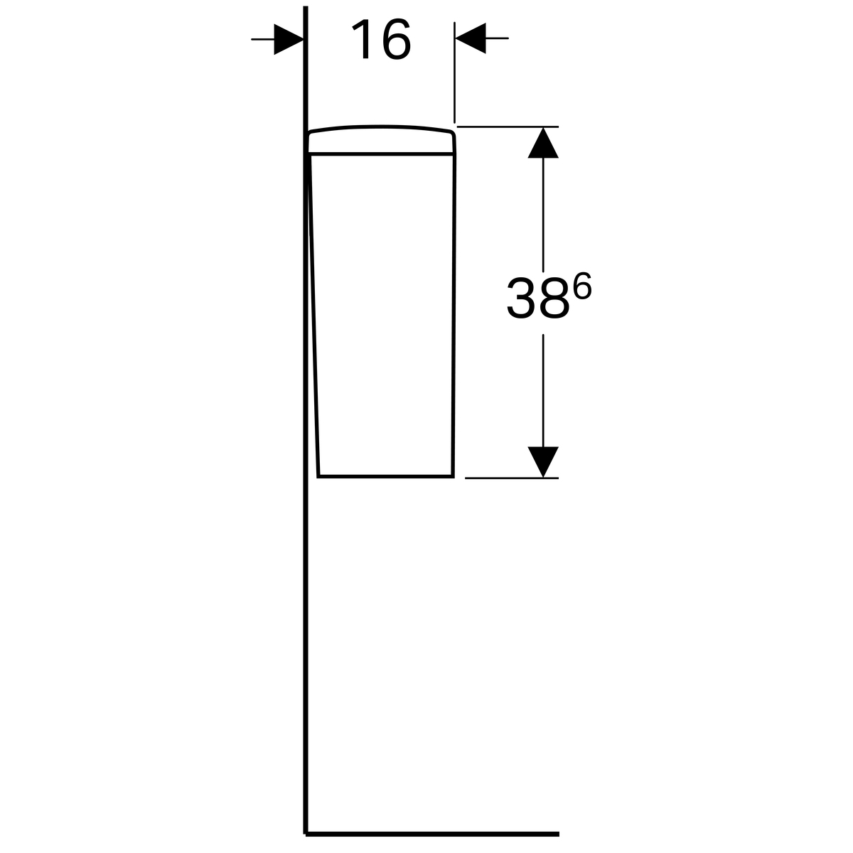Réservoir apparent Geberit Selnova Square rinçage double touche alimentation latérale - vue 5