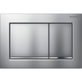 Plaque de déclenchement Geberit Omega20 square pour rinçage double touche / laqué chromé mat - bandes design : chromé mat