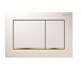 Plaque de déclenchement Geberit Omega20 square pour rinçage double touche / Blanc doré
