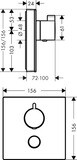 ShowerSelect Glass Set de finition en verre pour mitigeur thermostatique encastré haut débit avec une sortie permanente et un robinet d’arrêt