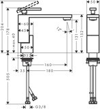 AXOR Edge Mitigeur de lavabo 130, bonde push-open