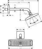 Raindance E Douche de tête 240 1jet EcoSmart avec bras de douche