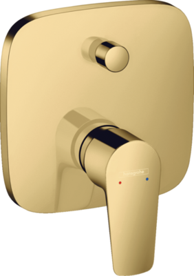 Set de finition pour mitigeur bain / douche encastré Hansgrohe Talis E en doré poli