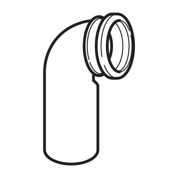Geberit PEHD connection elbow for floor-mounted WC, with extension: d=110mm, d1=90mm