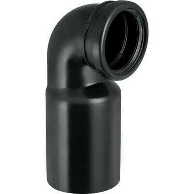 Coude de raccordement  Geberit PEHD pour WC au sol, avec extension : d=110mm, d1=90mm