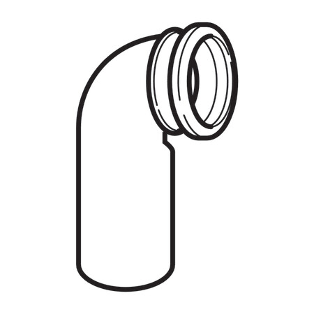 Geberit PEHD connection elbow for floor-standing WC, with extension: d=90mm, d1=90mm