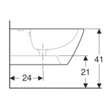 Geberit Smyle Square caréné bidet suspendu, ceramic, 35x54x26cm, for single-hole faucets with hidden fixing.