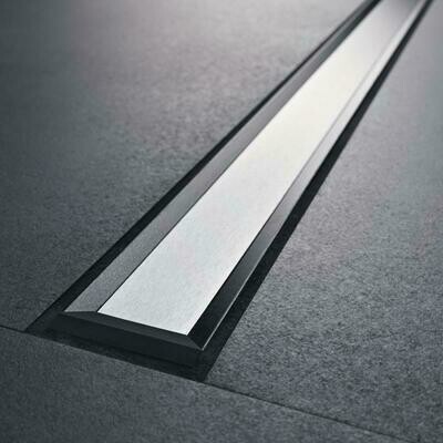 Set de finition Geberit CleanLine20 - Noir / Métal brossé - Longueur 30 - 160 cm