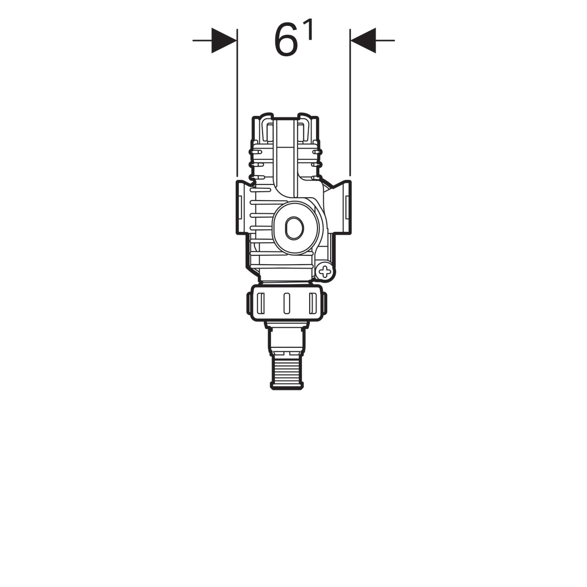 Robinet flotteur Geberit type 380, alimentation latérale, 3/8", mamelon en laiton pour réservoir à encastrer — vue 4