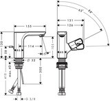 AXOR Urquiola Mitigeur lave-mains 110 avec tirette et vidage