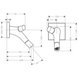 AXOR Starck Organic Mitigeur de lavabo encastré mural, bec 187 mm, bonde à écoulement libre