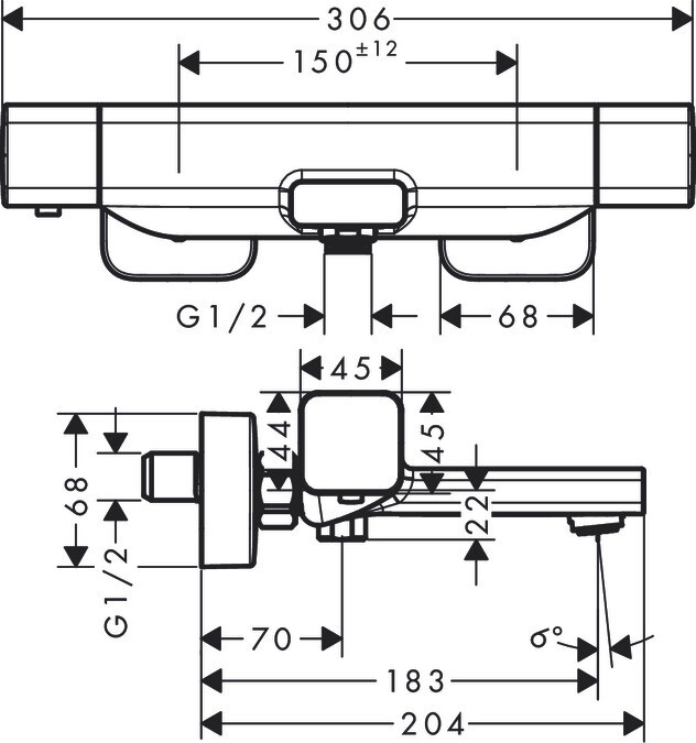 Mitigeur de bain / douche thermostatique Hansgrohe Ecostat E — vue 5