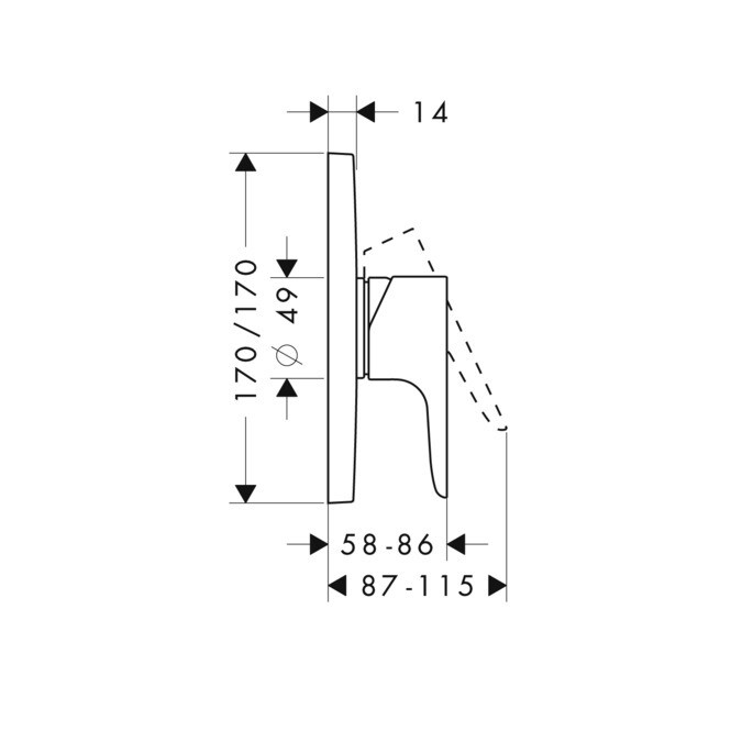 Set de finition pour mitigeur de douche encastré AXOR Citterio M