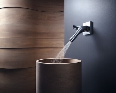 Mitigeur de lavabo encastré AXOR Starck Organic 187 mm en laiton chromé avec bonde à écoulement libre