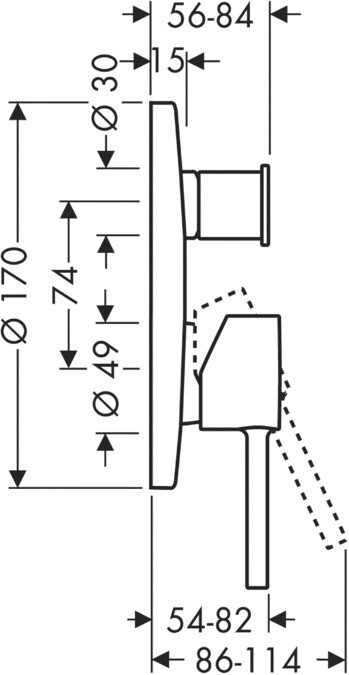 Set de finition pour mitigeur de bain / douche encastré AXOR Starck