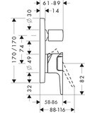 AXOR Citterio E Mitigeur bain/douche encastré
