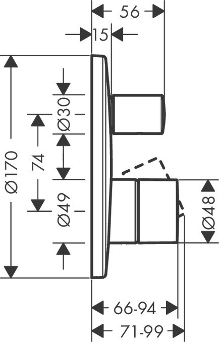 Set de finition pour mitigeur de bain / douche encastré AXOR Uno