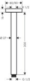 Bras de douche E 300 mm plafond M 1/2"