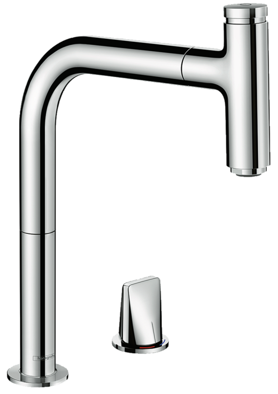 Mitigeur de cuisine Hansgrohe Metris Select M71 200 deux trous avec douchette extractible 1 jet, sBox