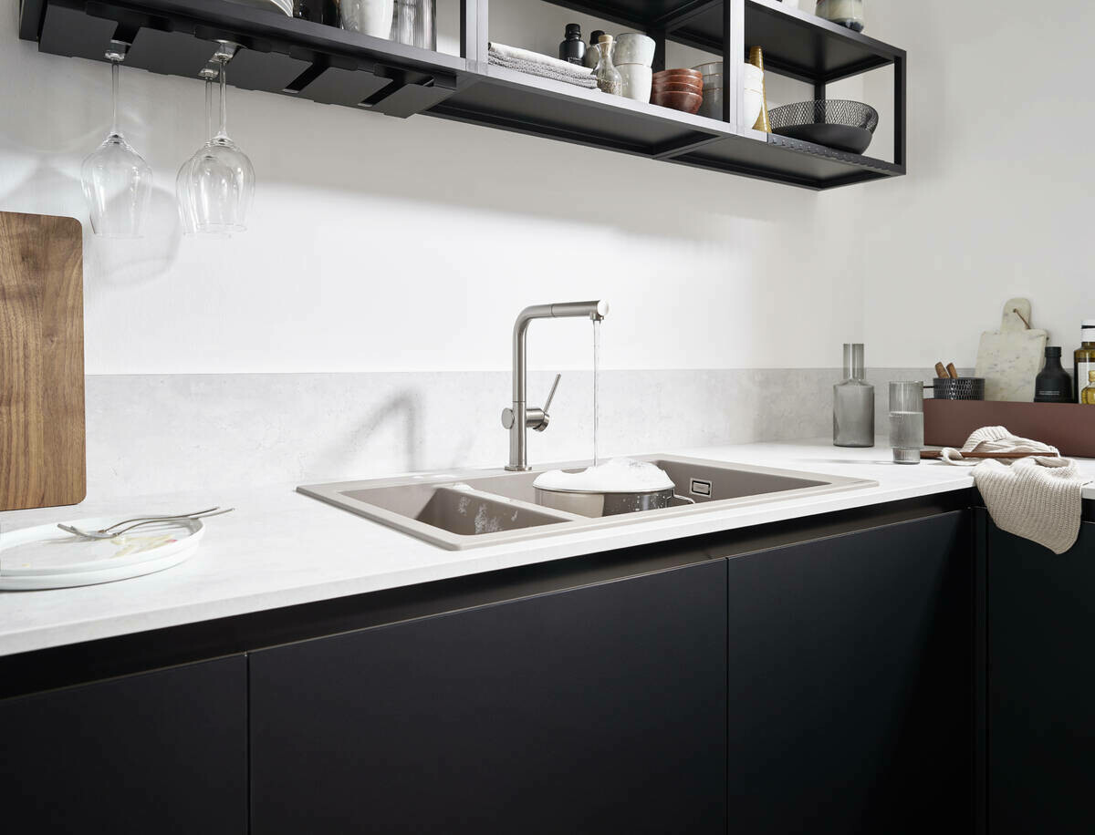 Mitigeur de cuisine Hansgrohe Talis M54 270 avec douchette extractible 1 jet — vue 3