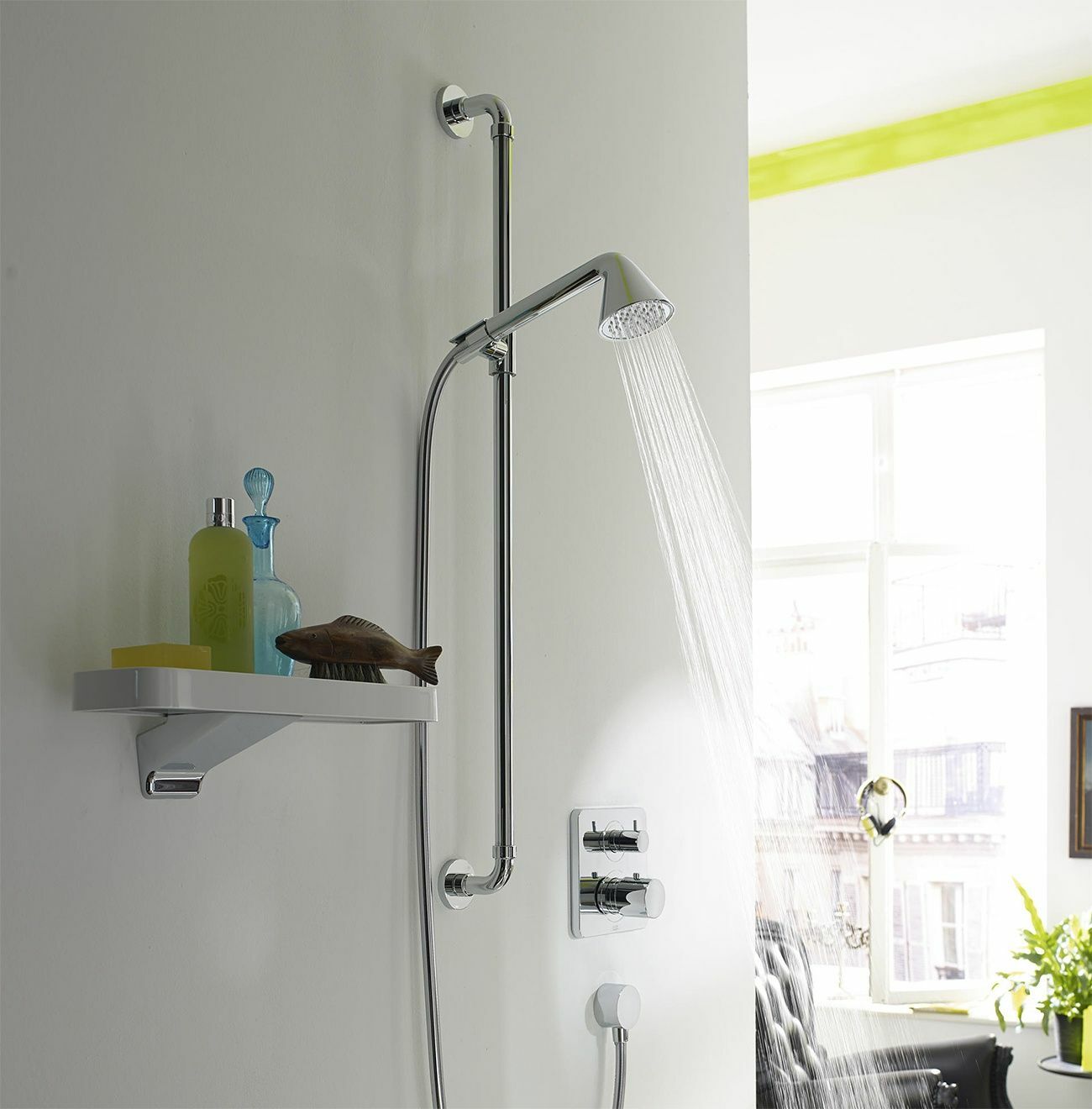 Barre de douche AXOR Showers/Front avec douchette à main 1 jet - vue 5
