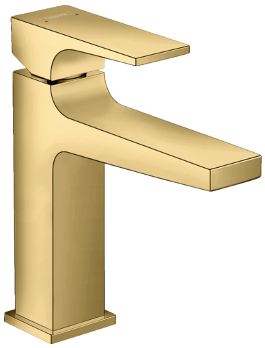 Mitigeur de lavabo Hansgrohe Metropol 110 aspect doré poli avec bonde push-open
