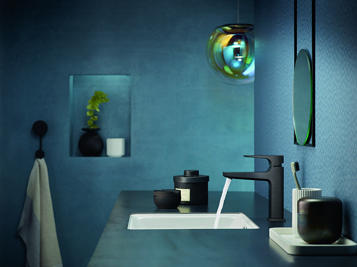 Mitigeur de lavabo Hansgrohe Metropol 110 en noir chromé brossé avec bonde push-open - vue 2