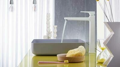 Mitigeur de lavabo Hansgrohe Metropol 260 en blanc mat avec bonde push-open