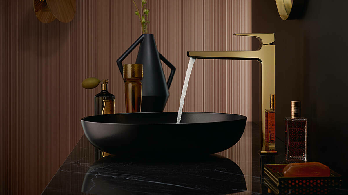 Mitigeur de lavabo Hansgrohe Metropol 260 aspect doré poli avec bonde push-open
