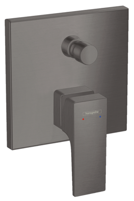 Set de finition pour mitigeur bain / douche encastré Hansgrohe Metropol en noir chromé brossé