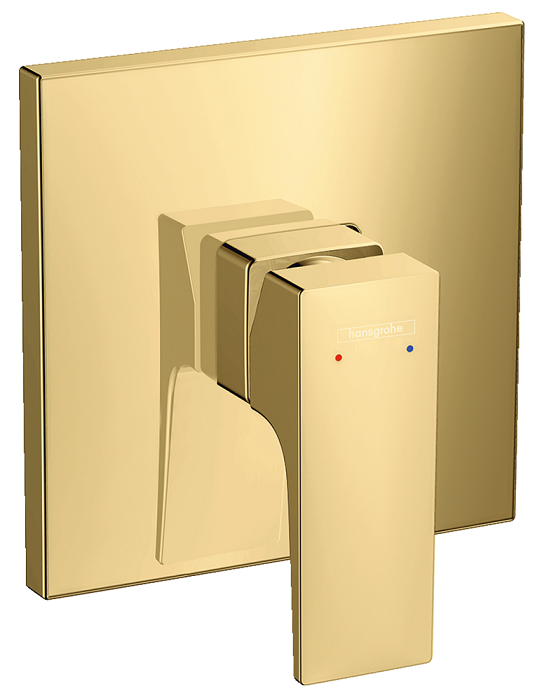 Set de finition pour mitigeur de douche encastré Hansgrohe Metropol aspect doré poli